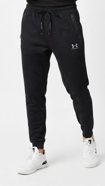 UA Mens Black Performance Breathable Athletic Jogger Trouser