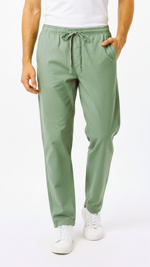 GUESS Mens Relaxed Fit Cotton Trouser