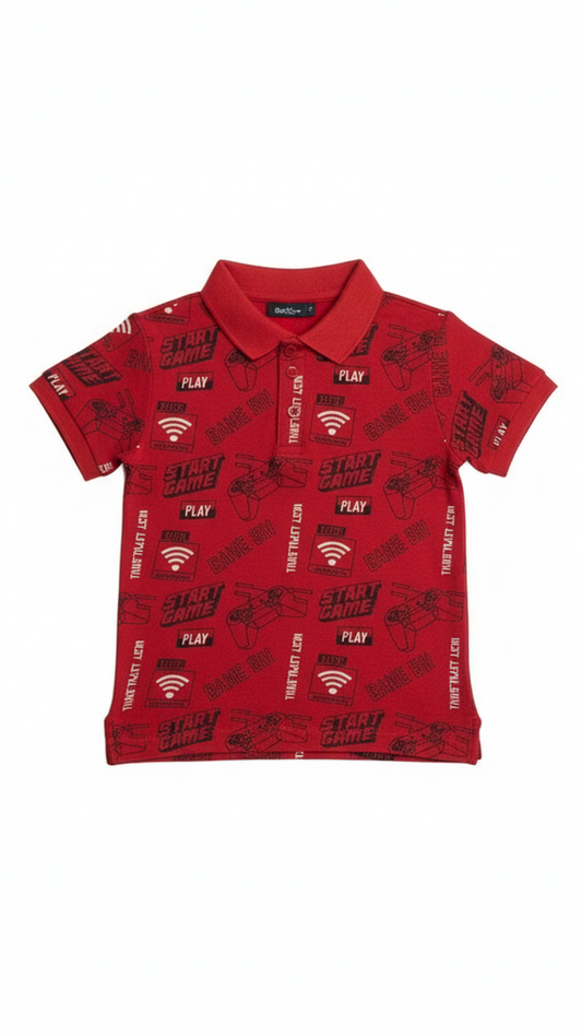 JUNIOR Boys Graphic Printed Polo Shirt