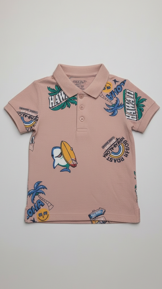 JUNIOR Boys Graphic Printed Polo Shirt