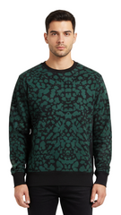 JIBERISH MENS LEOPARD CAMO PRINT SWEATSHIRT