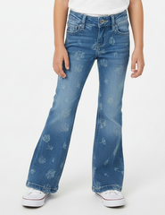 THEREABOUTS GIRLS PRINTED FLARE JEANS