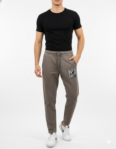 PULL&BEAR MENS PATCH PRINT TROUSER