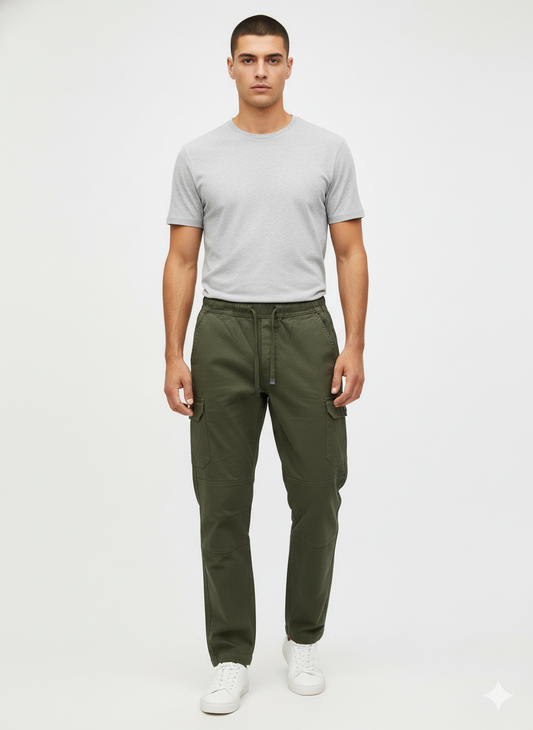 SPLASH MENS GREEN CARGO TROUSER