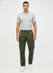 SPLASH MENS GREEN CARGO TROUSER