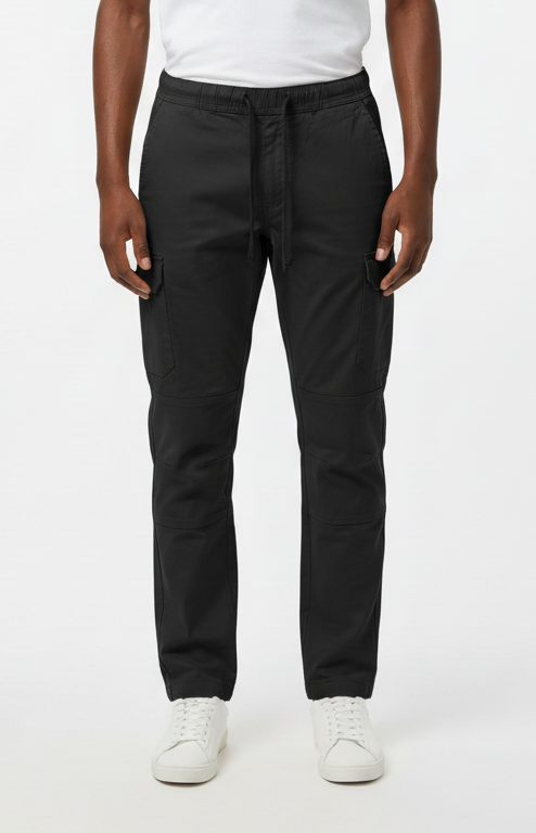 SPLASH MENS BLACK CARGO TROUSER