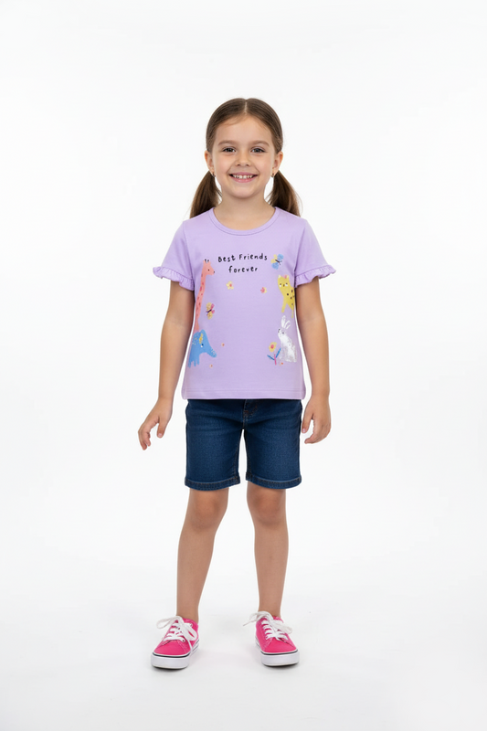 OBAIBI GIRLS ANIMALS PRINTED TEES