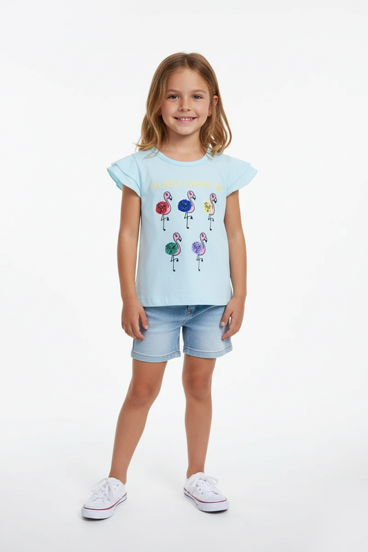 OBAIBI GIRLS SUMMER TIME PRINTED TEES
