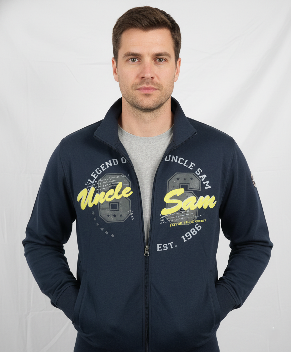 UNCLE SAM MENS PRINTED ZIPPER