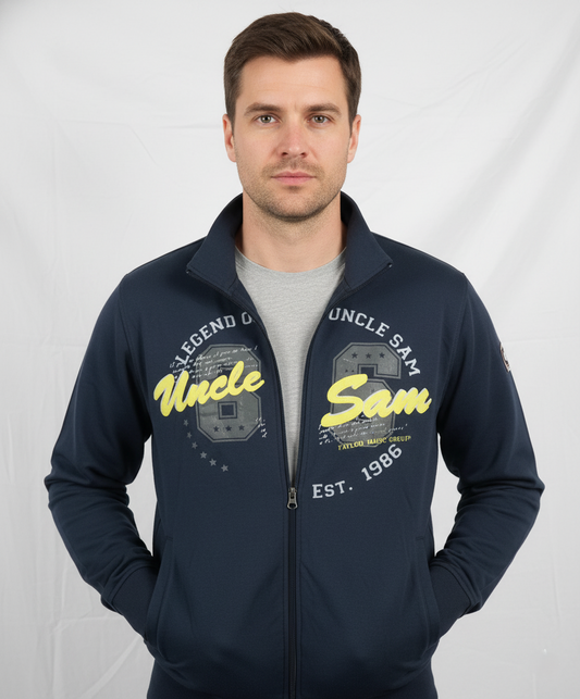 UNCLE SAM MENS PRINTED ZIPPER