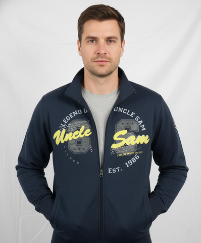 UNCLE SAM MENS PRINTED ZIPPER