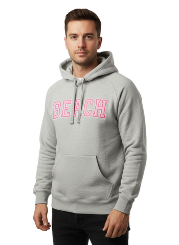 BENCH MENS GRAY CHEST PRINT HOODIE