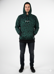 JIBERISH MENS LEOPARD CAMO PRINT HOODIE