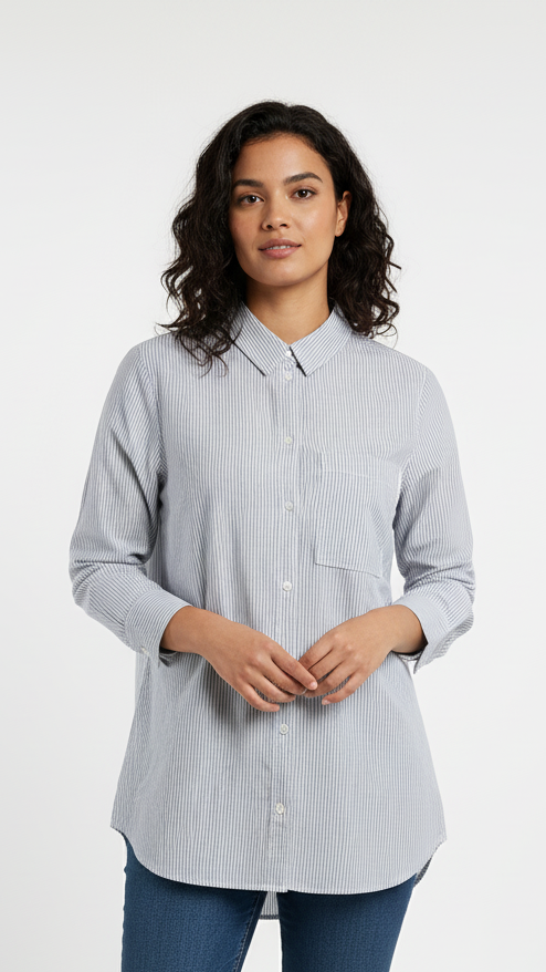 CHICOREE WOMENS STRIPED POCKET SHIRT