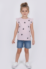 DU PAREIL GIRLS  HEARTS PRINTED T SHIRT