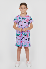 GIRLS BUTTERFLIES PRINTED DRESS