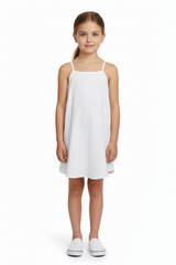 GIRLS WHITE SEERSUCKER DRESS