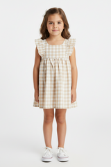 Flounce-Trimmed Cotton Dress