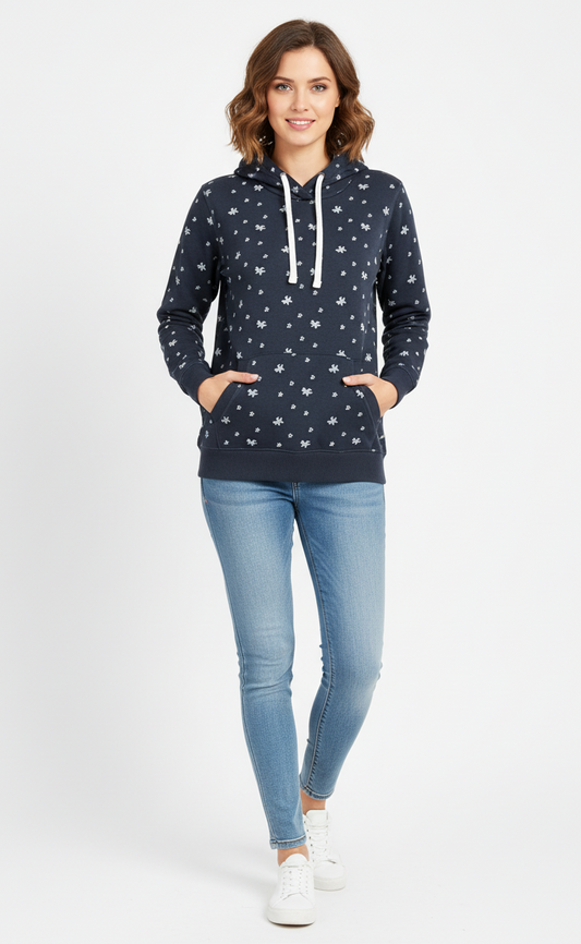 BLUE SEVEN WOMENS PRINTED HOODIE