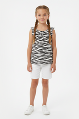 ZEBRA PRINTED COTTON VEST TOP