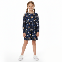 H&M GIRLS Animals Printed Jersey Full sleeves Dress