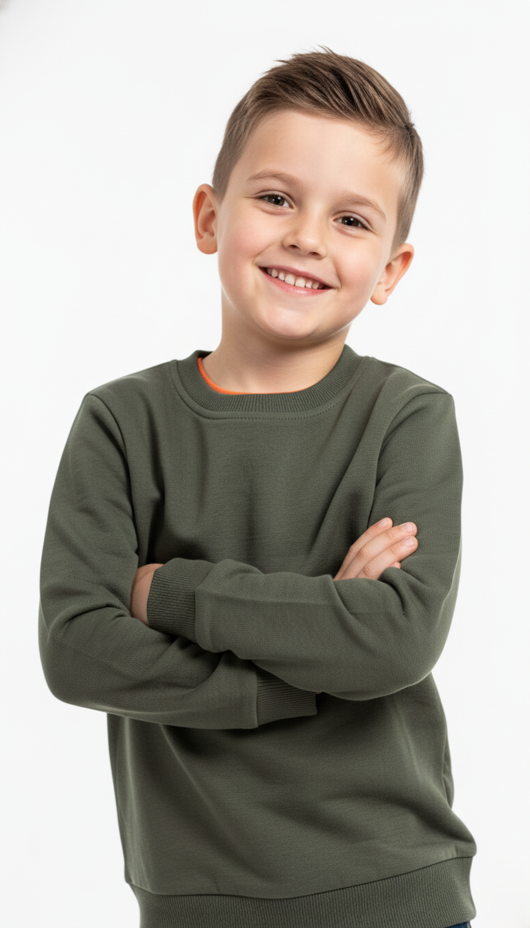 LITTLE KIDS GREEN BASIC SWEATSHIRT