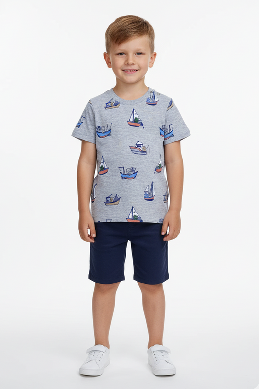 H&M BOYS YATCH PRINTED T SHIRT