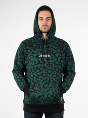 JIBERISH MENS LEOPARD CAMO PRINT HOODIE