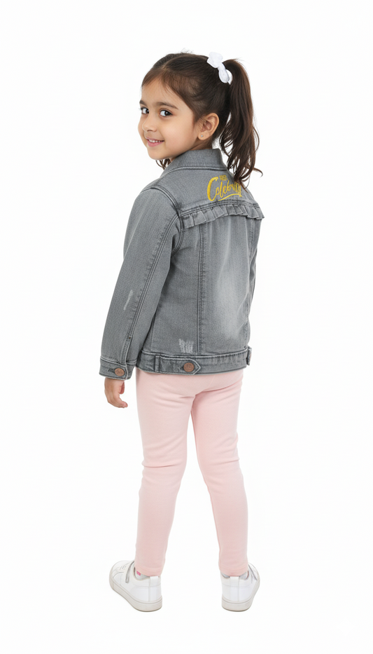 GIRLS RUFFLES DENIM JACKET