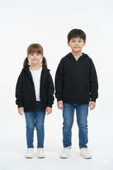 ROADWEAR KIDS BASIC BLACK ZIPPED HOODIE