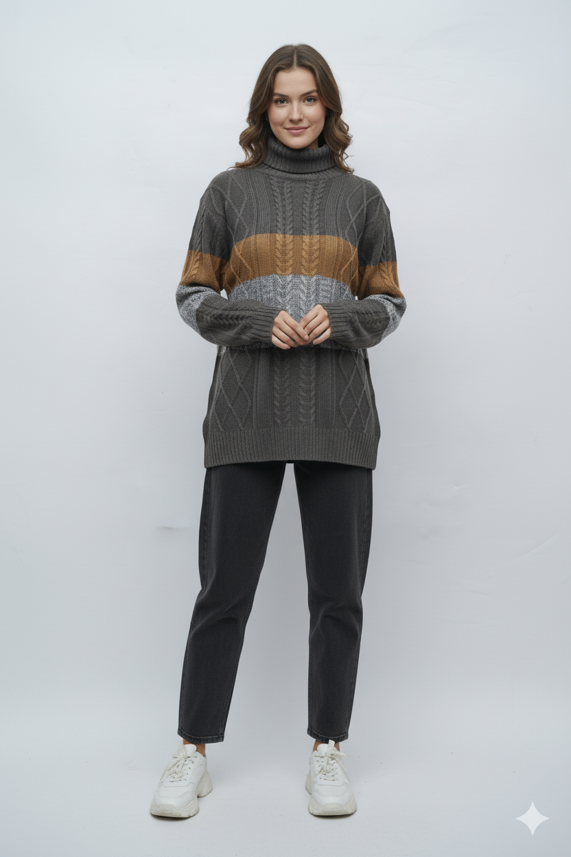 WOMENS HIGH NECK SWEATER