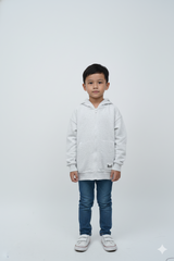 LEFTIES BOYS BASIC LIGHT GREY ZIPPED HOODIE