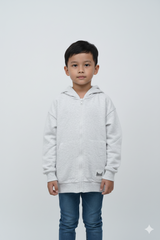 LEFTIES BOYS BASIC LIGHT GREY ZIPPED HOODIE