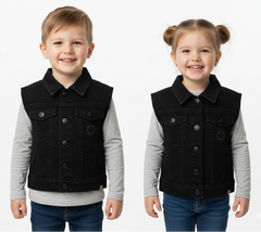PRENTL KIDS DENIM SLEEVELESS VEST JACKET