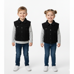 PRENTL KIDS DENIM SLEEVELESS VEST JACKET