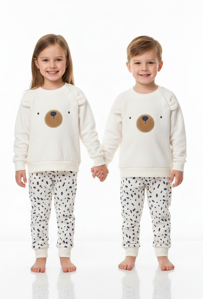 CNA KIDS Cozy Bear Fleece Sweatshirt & Jogger Set
