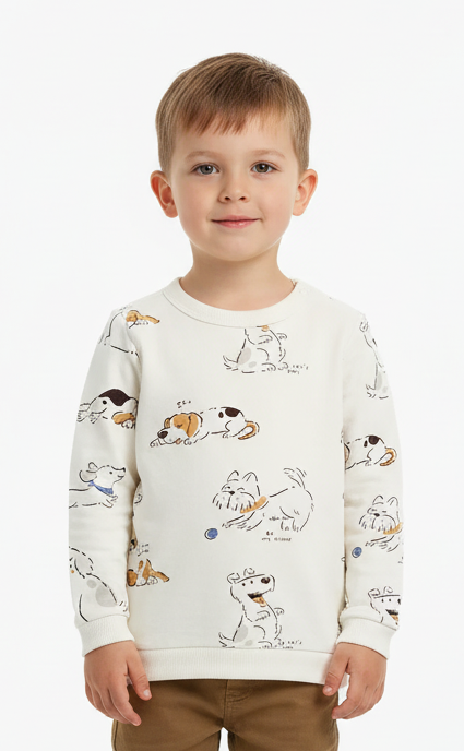 CNA BOYS DOG PRINTED SWEATSHIRT