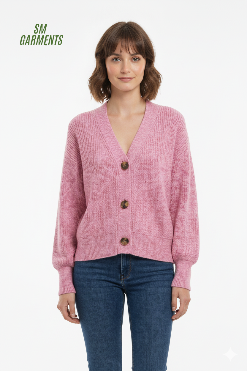 KAFFE Womens V-Neck Cardigan