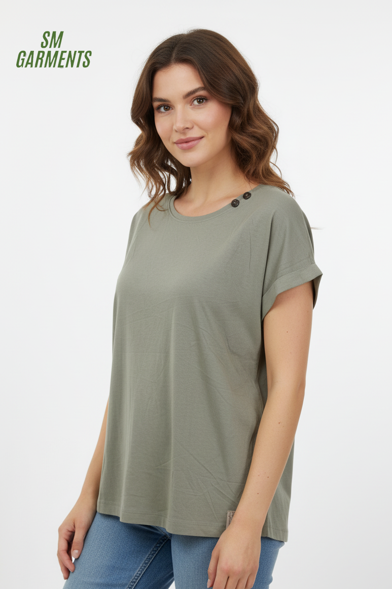 EIGHT 2 NINE WOMEN BASIC HALF SLEEVES T-SHIRT