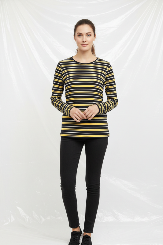 ESM WOMENS STRIPED FULL SLEEVE T SHIRT