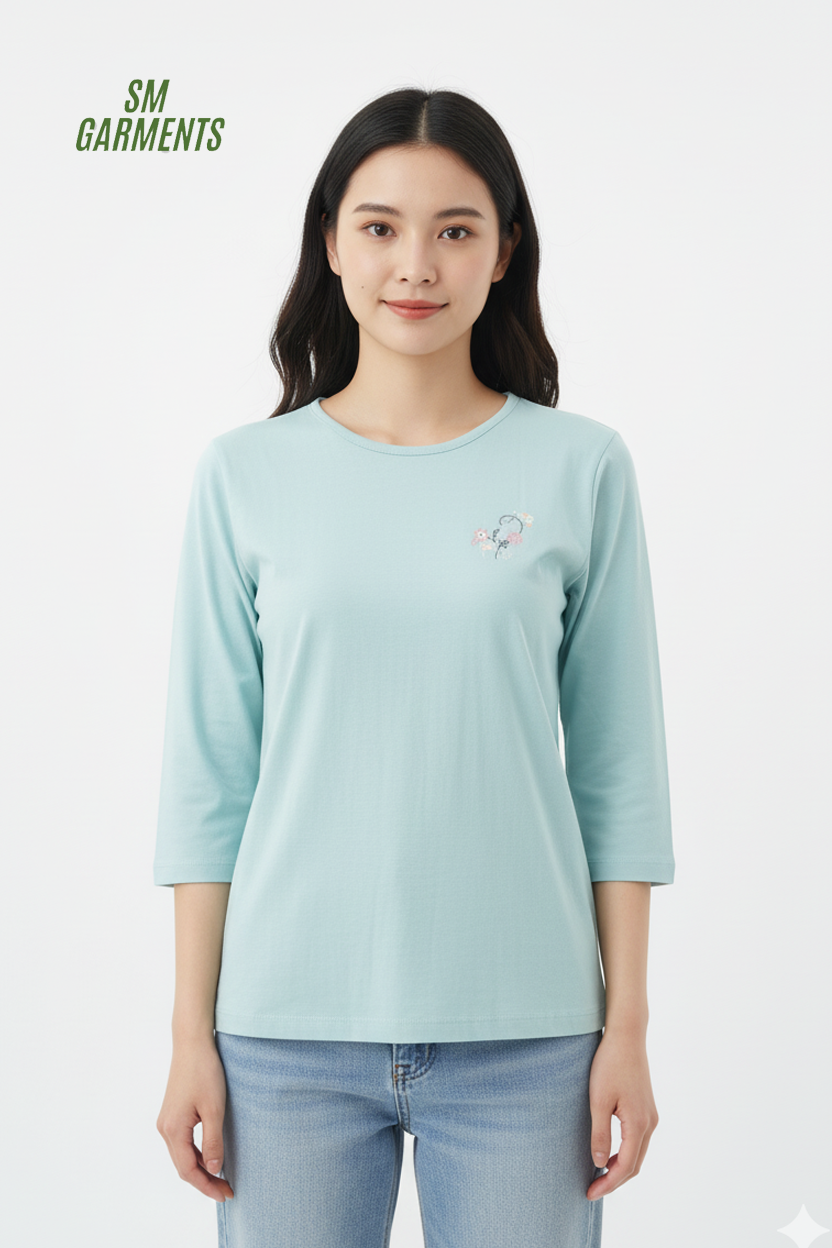 WOMENS PRINTED FULL SLEEVE T SHIRT