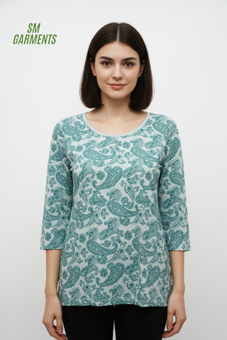 WOMENS PRINTED FULL SLEEVE T SHIRT