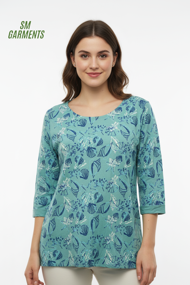 WOMENS PRINTED FULL SLEEVE T SHIRT