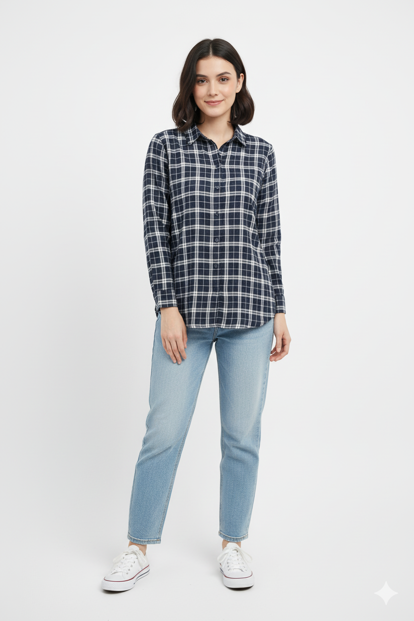 PULP & CURVE WOMENS CHECK SHIRT