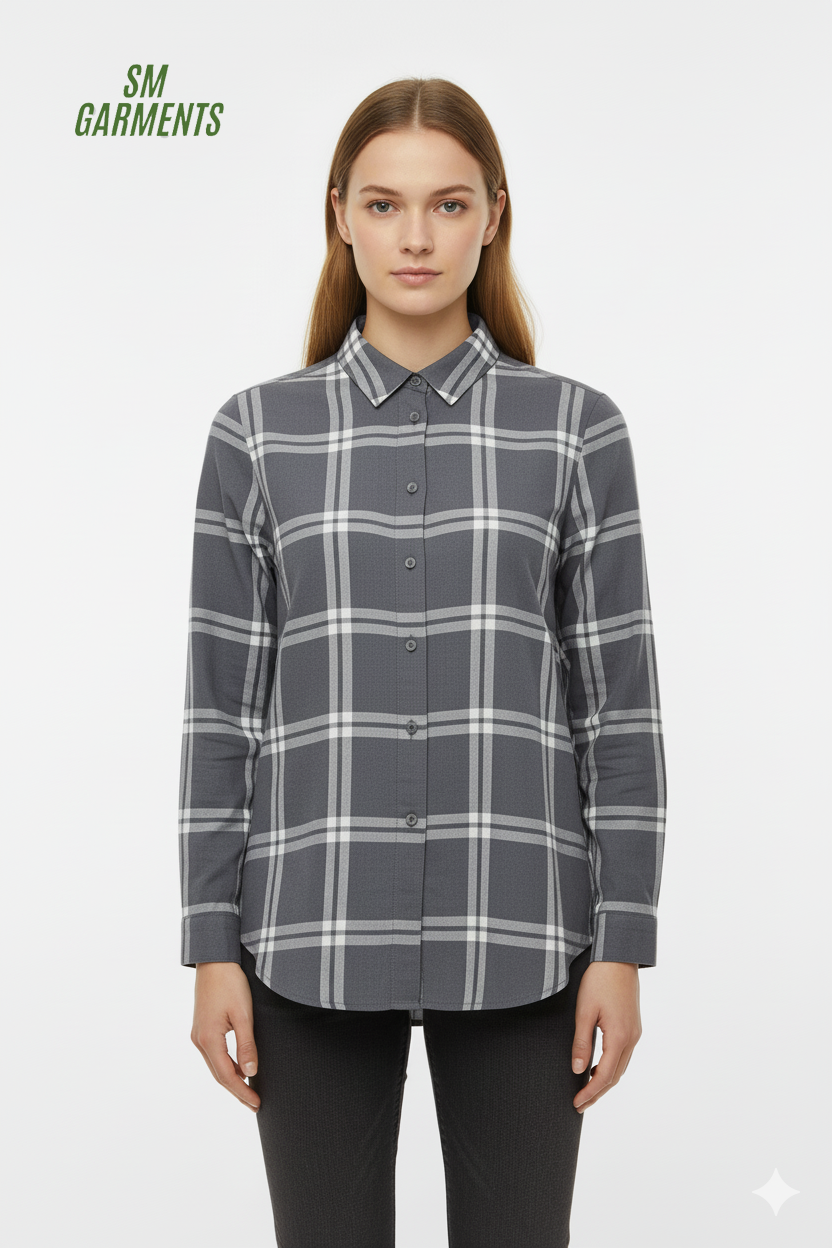 WOMEN ONLY GRAY CHECK SHIRT