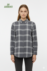 WOMEN ONLY GRAY CHECK SHIRT