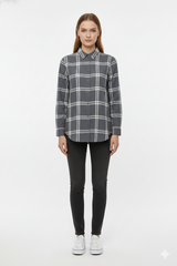 WOMEN ONLY GRAY CHECK SHIRT