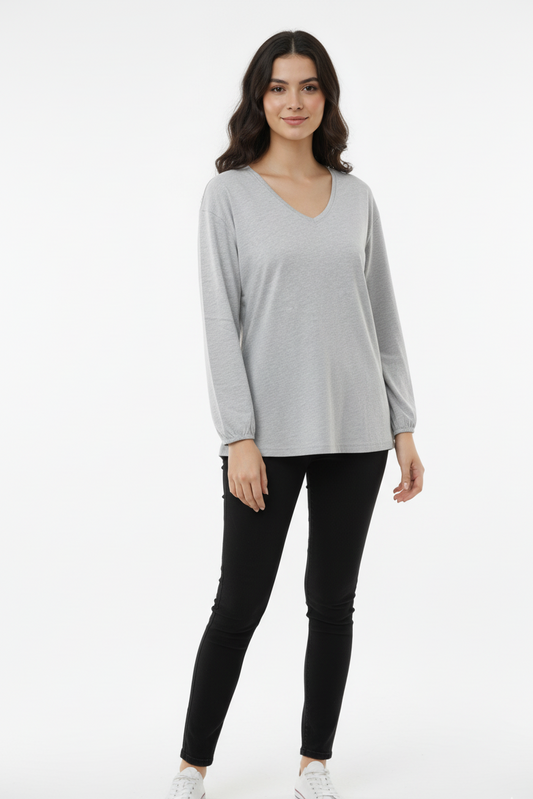 VENCA WOMENS BASIC FULL SLEEVES T-SHIRT