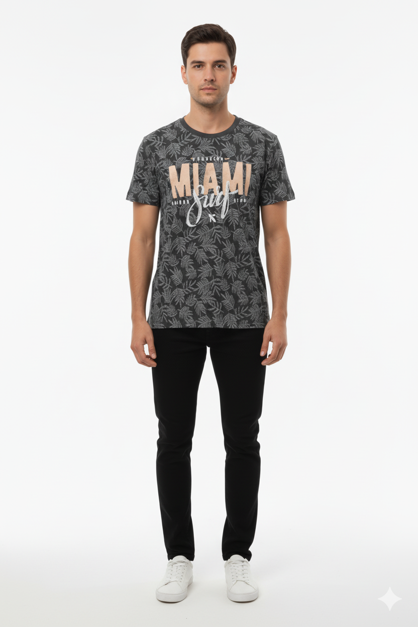 Alphar one men's Vintage men's grey graphic t shirt
