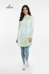 Stylish Abstract Print Tunic MEDIUM LONG Shirt